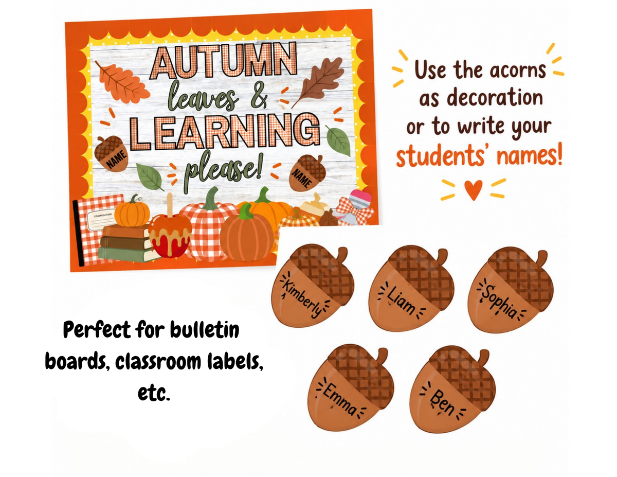 Autumn Leaves & Learning Please Bulletin Board Complete Kit