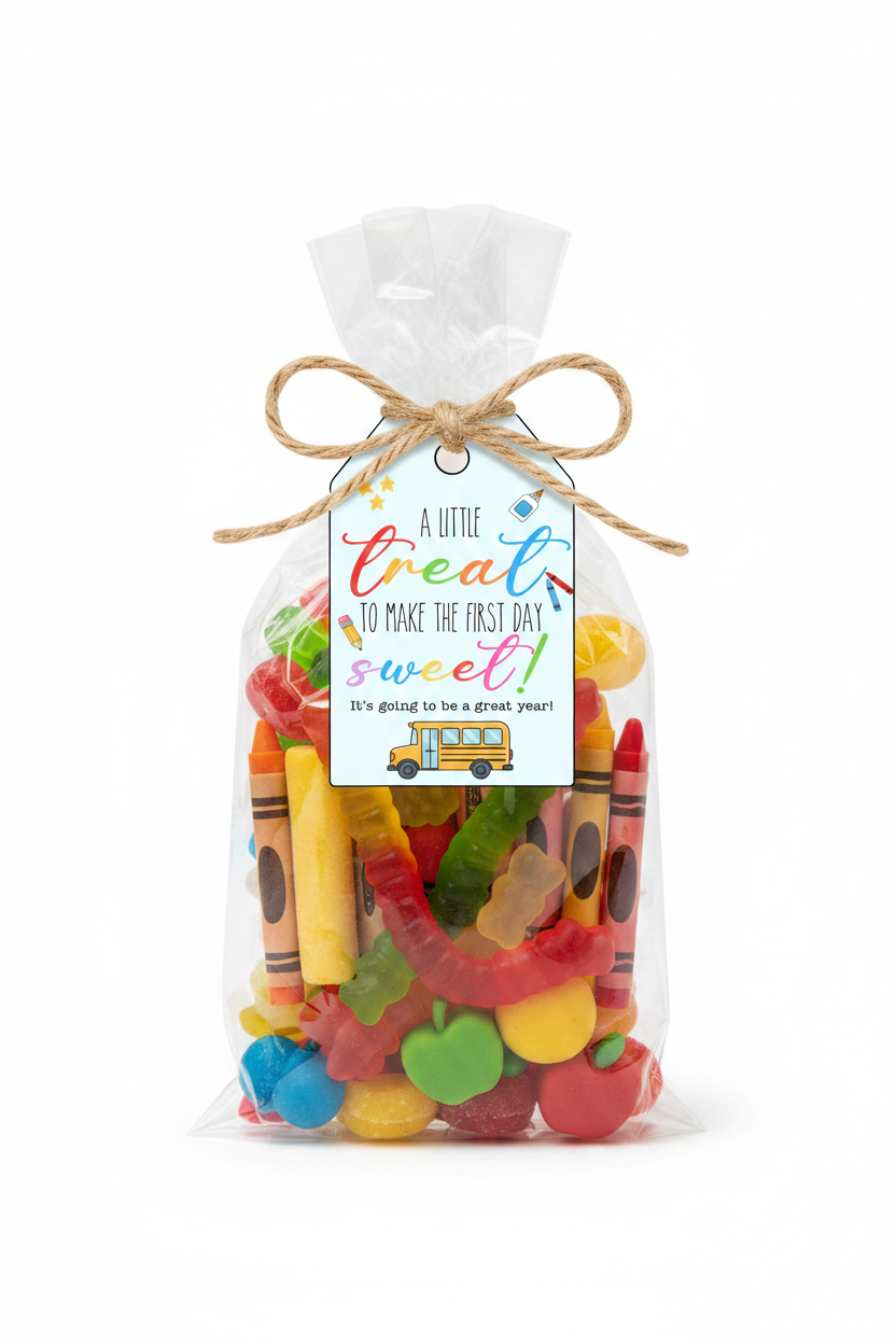 A Little Treat to Make the First Day Sweet – Printable Back to School Gift Tags