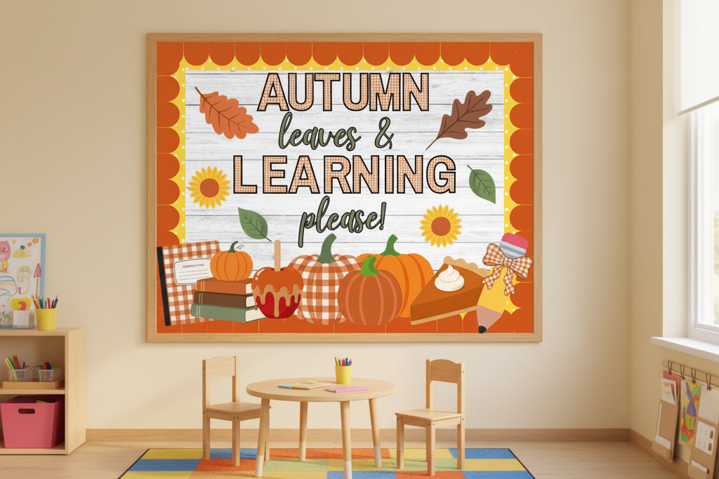 Autumn Leaves & Learning Please Bulletin Board Complete Kit