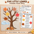 Five Little Leaves Printable Visual Story | Fall Circle Time Activity