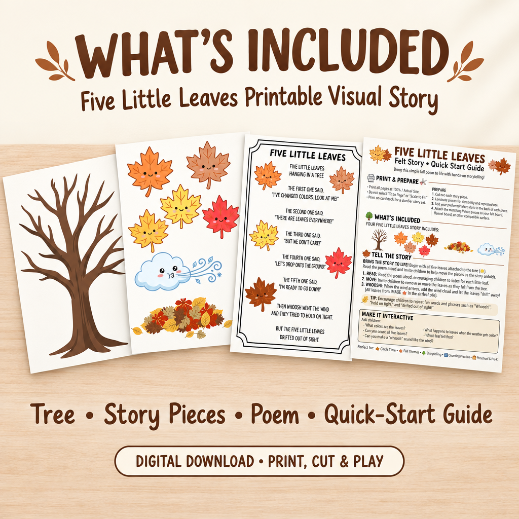 Fall Visual Story Bundle | Apples, Leaves & Pumpkins Circle Time Printables