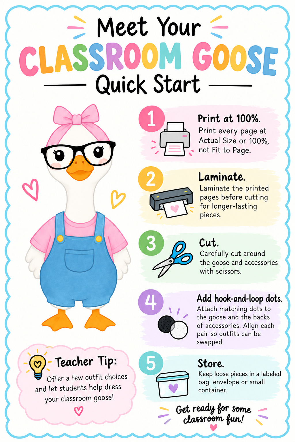 Classroom Goose Starter Pack | Printable Dress-Up Kit