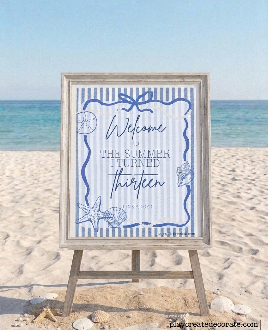 The Summer I Turned Pretty | Beach Birthday Party Printable Pack