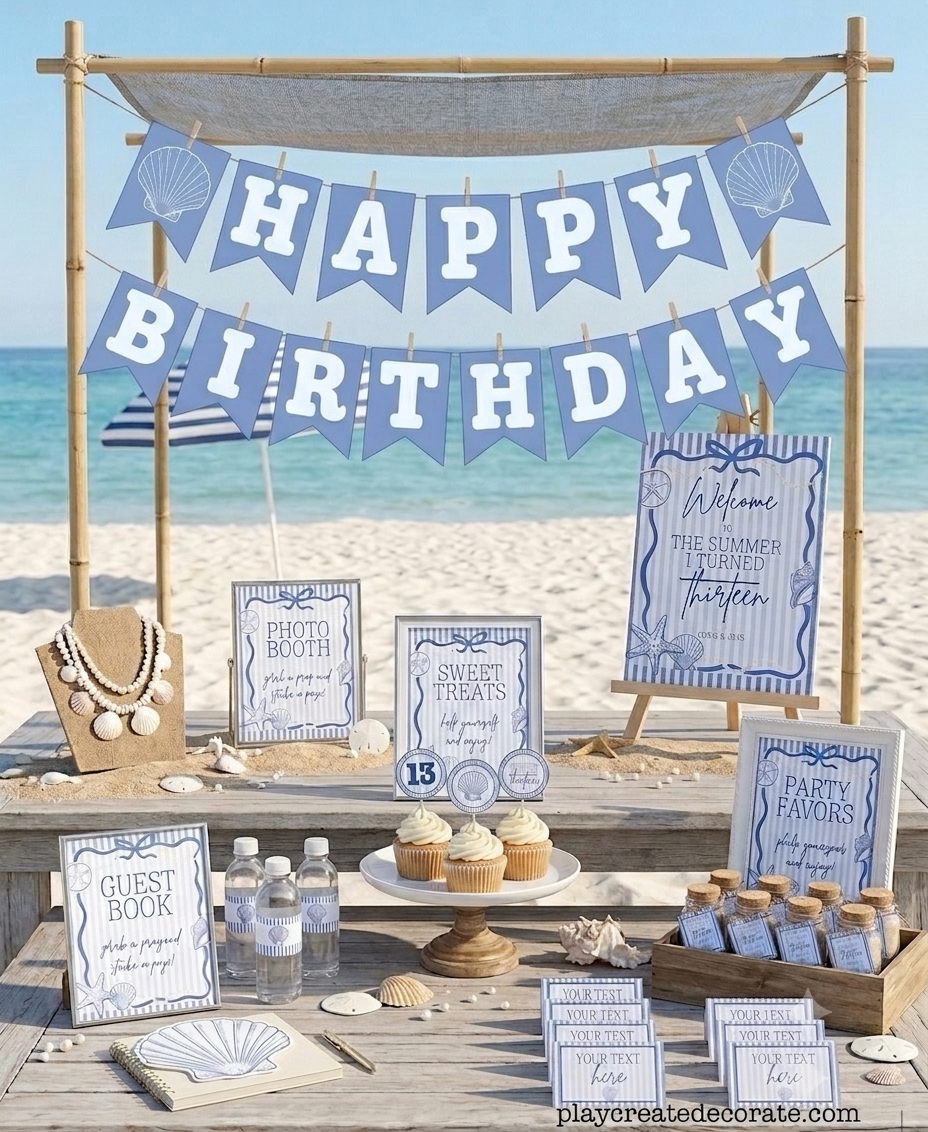 The Summer I Turned Pretty | Beach Birthday Party Printable Pack