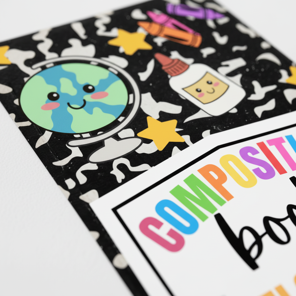 Composition Book Style Classroom Door Banner | 2x6 Printable
