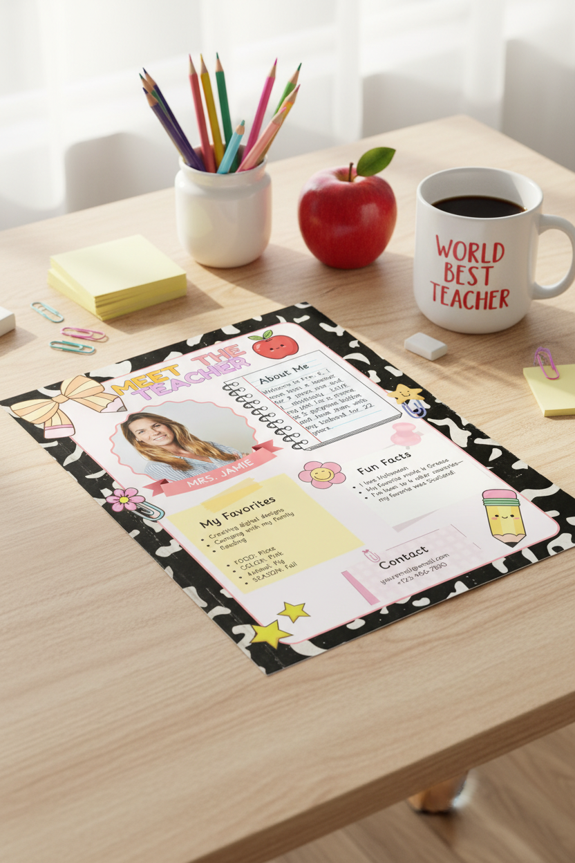 Editable Composition Book Meet the Teacher