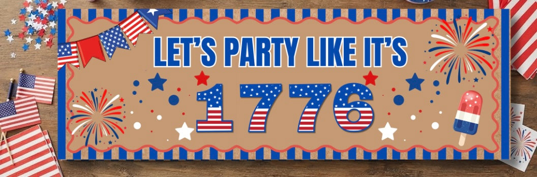 Fourth of July Banner – 2x6ft Printable