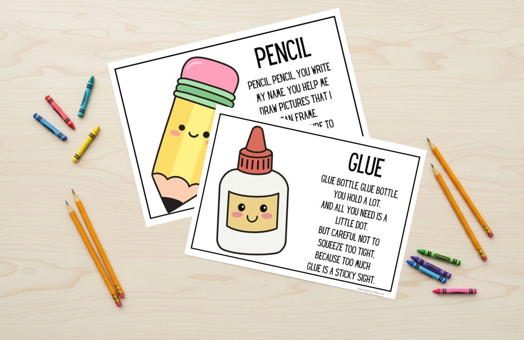 School Supply Poem Posters