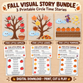 Fall Visual Story Bundle featuring Five Little Apples, Five Little Leaves and Five Little Pumpkins printable circle time activities.