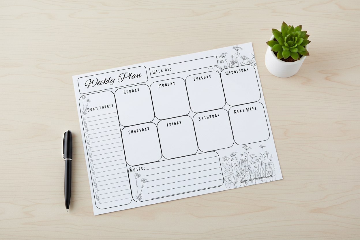 Weekly Planner Printable | 8.5x11 | Instant Download